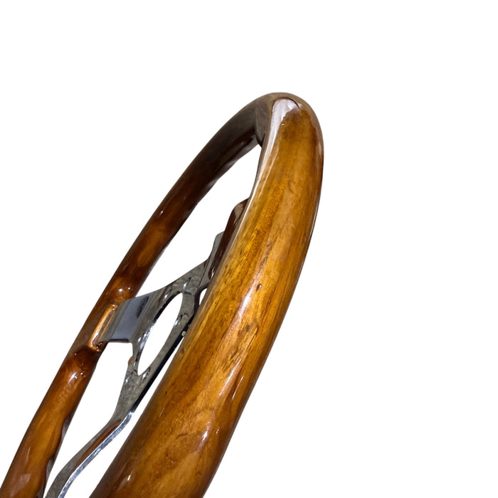 Autotecnica Raceway Woodgrain Polished Spoke Steering Wheel 350mm Universal